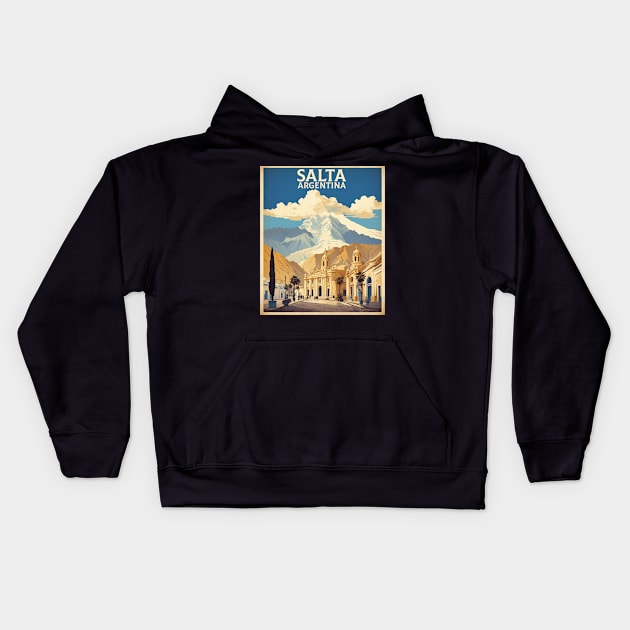 Salta Argentina Vintage Tourism Poster Kids Hoodie by TravelersGems